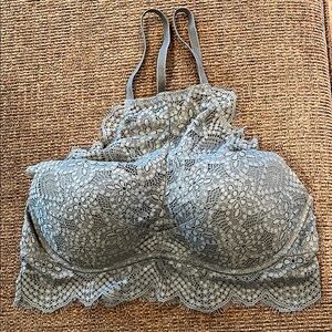 Victoria's Secret Gray Blue Lace Bra